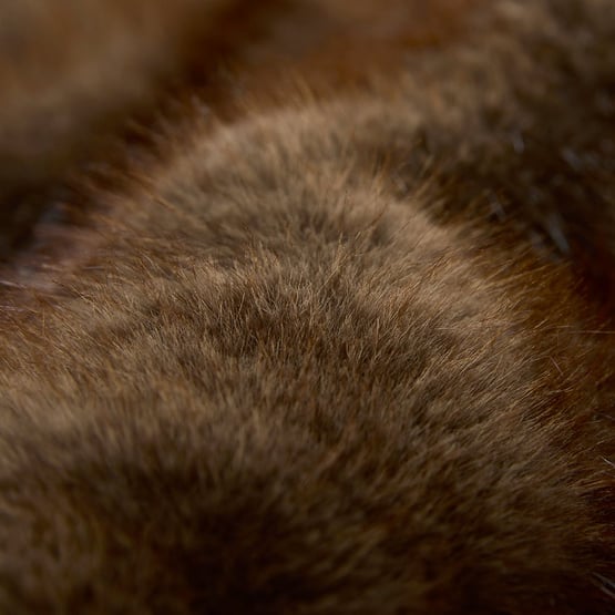 Lucerne Mocha Recycled Fur Blanket