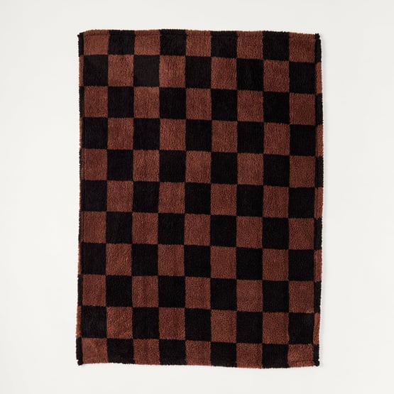Cloud Chocolate Checkboard Throw