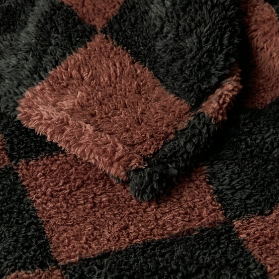 Cloud Chocolate Checkboard Throw