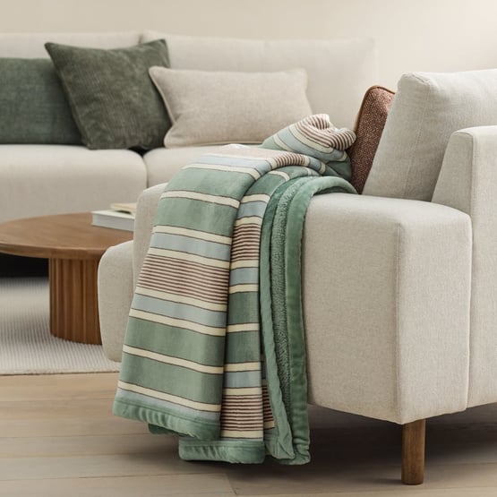 Sherpa Fern Stripe Throw