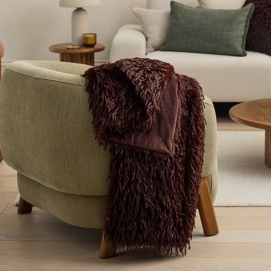 Moritz Chocolate Recycled Fur Throw