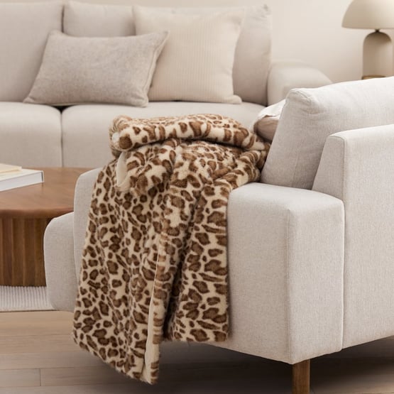 Leopard Natural Recycled Fur Throw