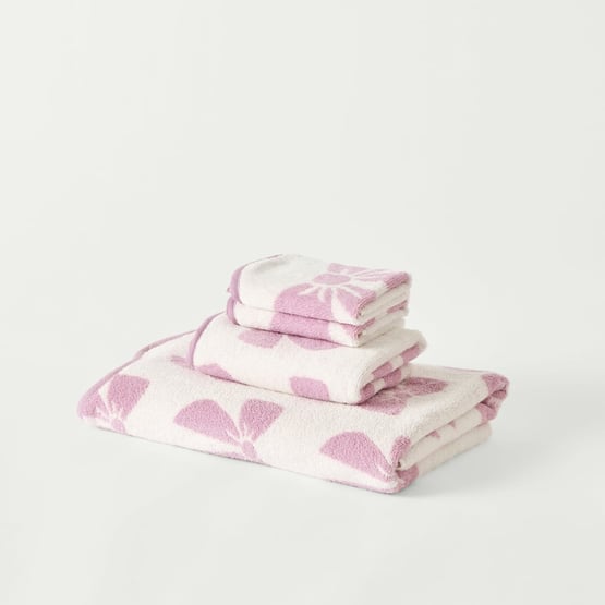 Bow Dusty Lilac Scallop Towel Range