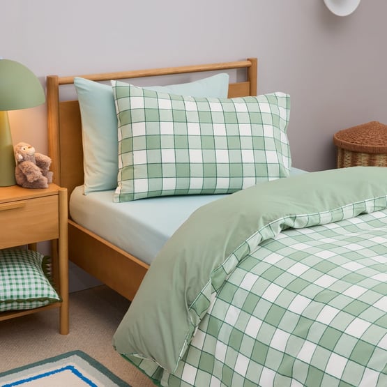 Carter Green Check Quilt Cover Set