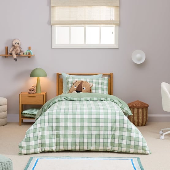 Carter Green Check Quilt Cover Set