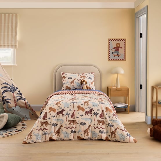 Safari Adventures Natural Stonewashed Bedlinen Quilt Cover Set