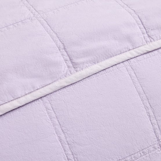 Stonewashed Cotton Orchid Pastel Quilted Coverlet