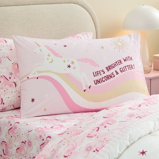 Starla Pink Text Pillowcase