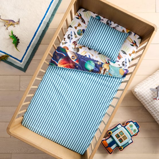 Fleur Harris Out Of This World Navy Cot Quilt Cover Set 