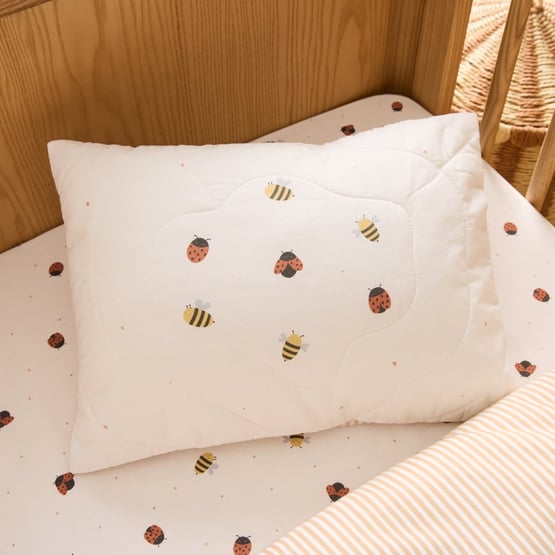 Little and Loved Natural Quilted Cot Quilt Cover Set