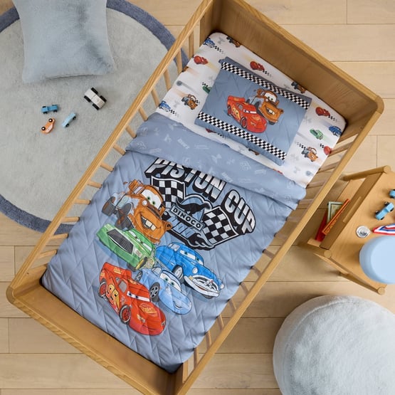 Disney Pixar Cars Blue Motorhead Cot Quilted Quilt Cover Set 