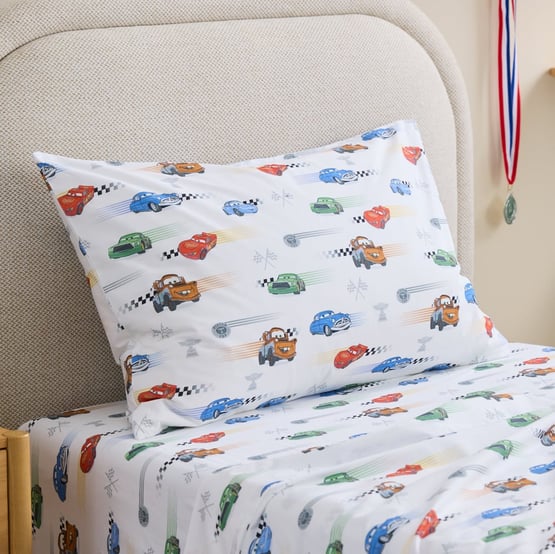 Disney Pixar Cars White Motorhead Sheet Set
