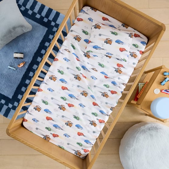 Disney Pixar Cars White Motorhead Cot Sheet Set
