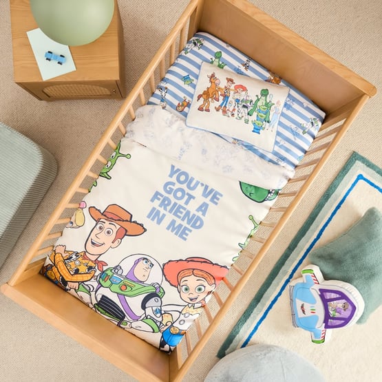 Disney Pixar Toy Story Kindness Club Natural Cot Quilt Cover Set 