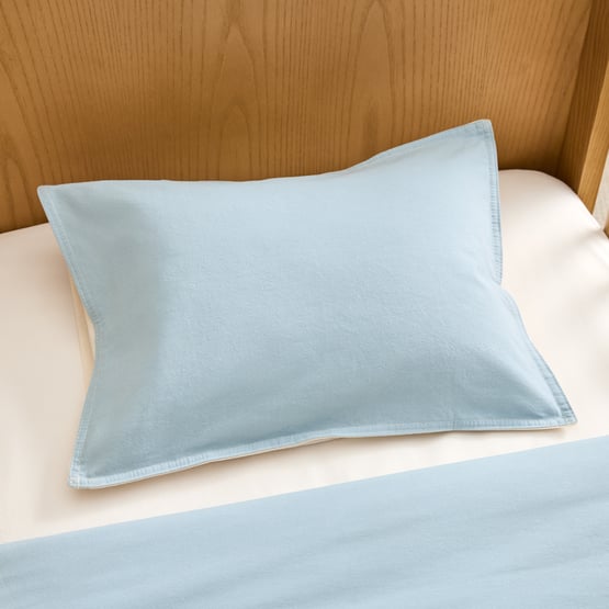 Stonewashed Dusty Blue Natural Quilt Cover Set