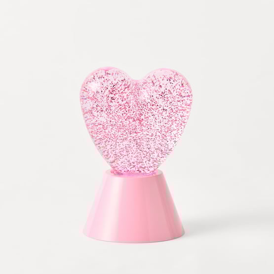 Glitter Love Heart USB Night Light 
