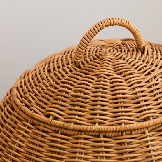 Honey Bee Tan Stripe Storage Basket