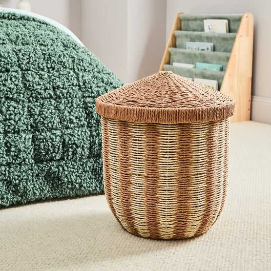 Brown Sugar Stripe Storage Basket