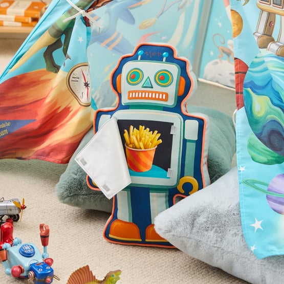 Fleur Harris Out Of This World Multi Hungry Robot Cushion