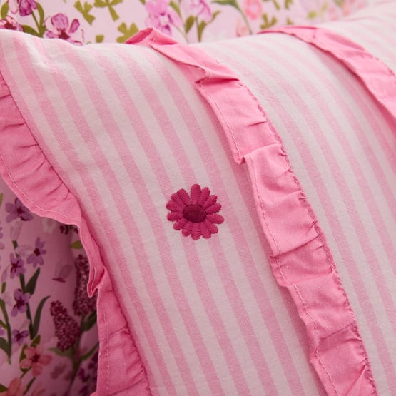 Heirloom Ruffle Pink Cushion