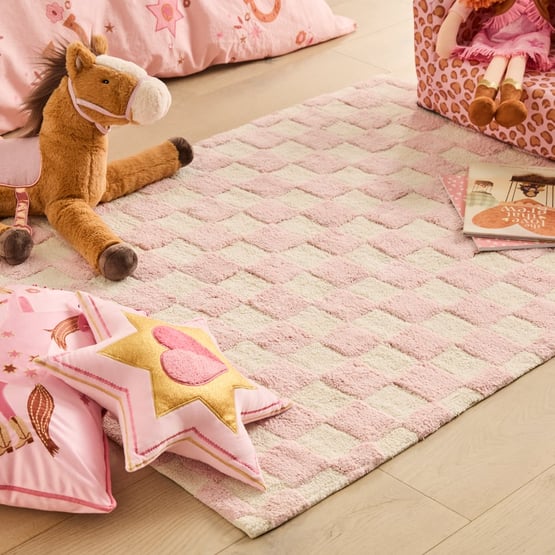 Kids Pink & Natural Rug