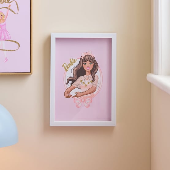 Mattel Barbie Pink & White Peach Bow Wall Art