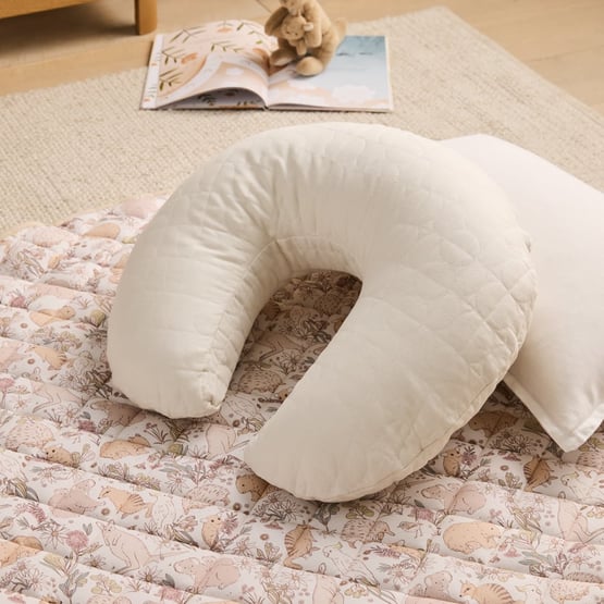 Vintage Washed Linen Coconut Nursing Pillow
