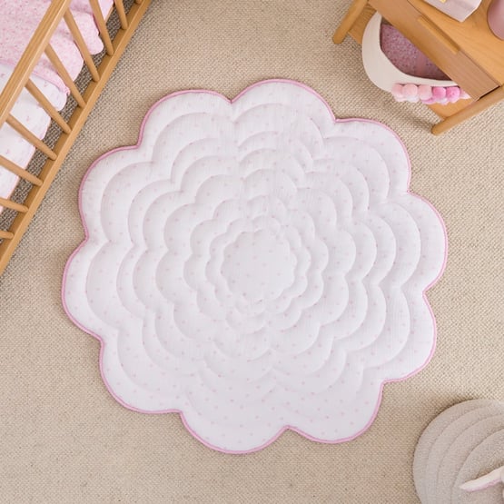 Heirloom Rosie Dusty Pink Flower Baby Play Mat