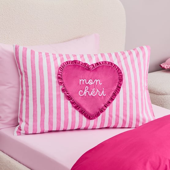 Mon Cheri Pink Text Pillowcase