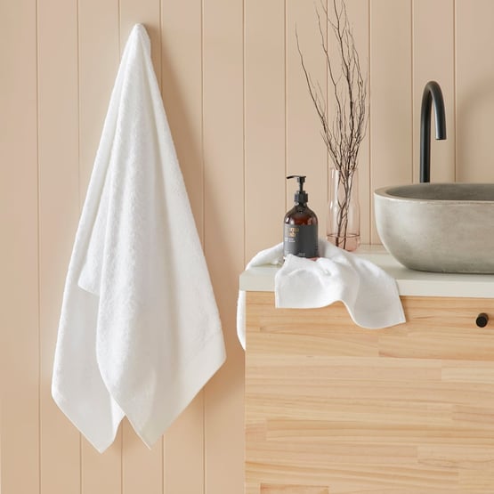 Navara Snow Solid Bamboo Cotton Towel Range