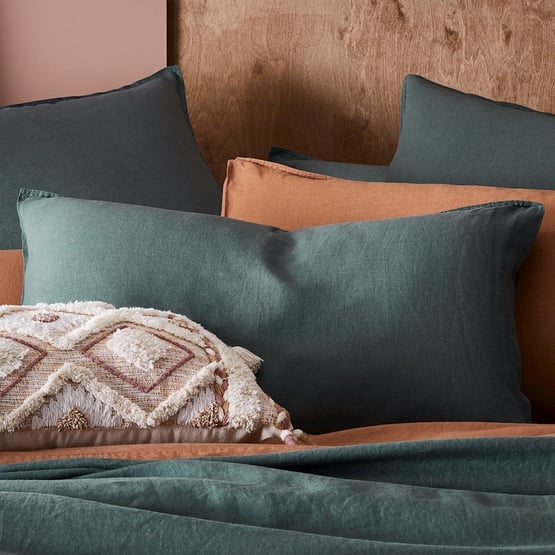 Vintage Washed Linen Cypress Pillowcase