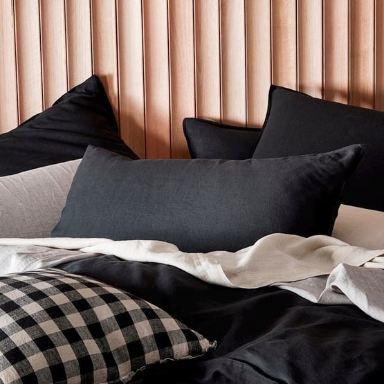 Vintage Washed Linen Onyx Pillowcase