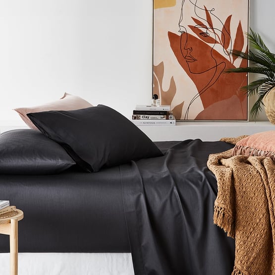 600TC Bamboo Cotton Charcoal Fitted Sheet Separates