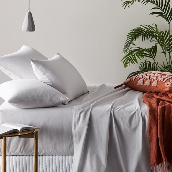 Stonewashed Cotton Silver Sheet Separates