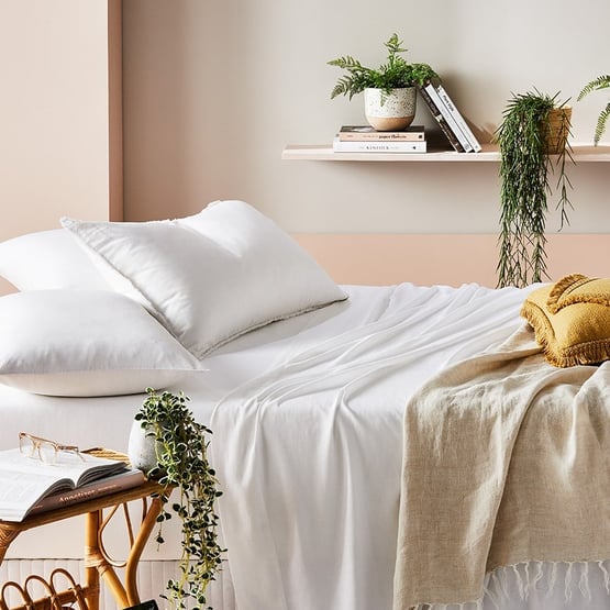 Bamboo Linen White Sheet Separates