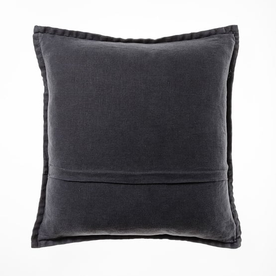 Belgian Charcoal Vintage Washed Linen Cushion