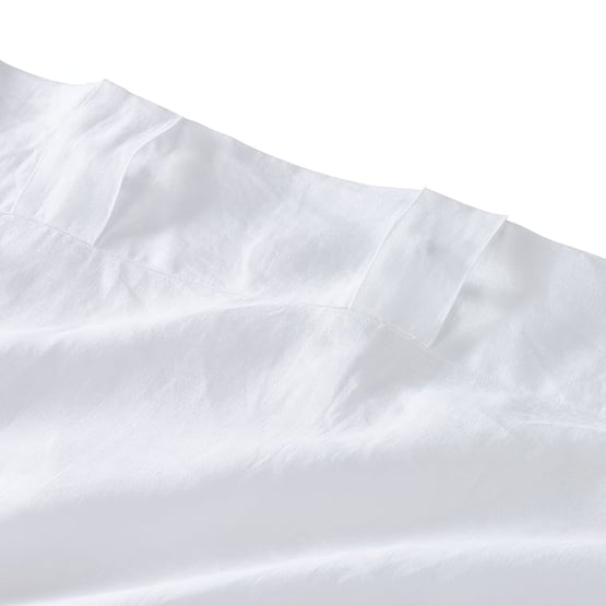 Vintage Washed Linen White Curtains Set of 2