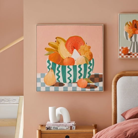 Fruit Bowl Pink Canvases