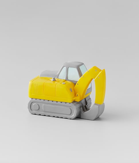yellow excavator truck night light for kids