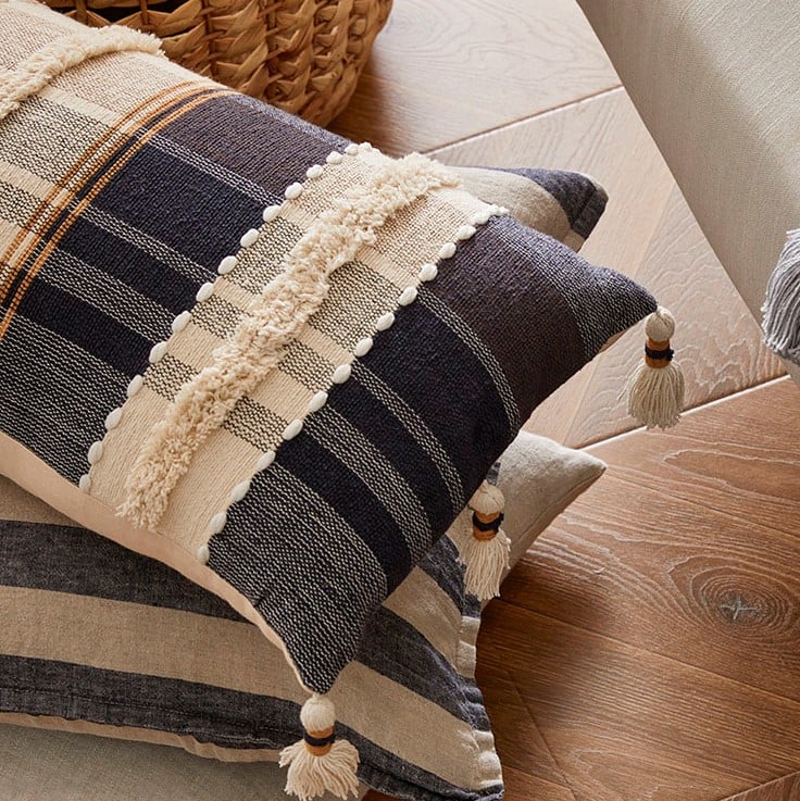 Connecticut Blue Check Cushion