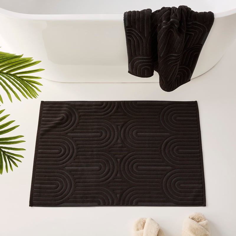 Archie Black Marle Bath Mat