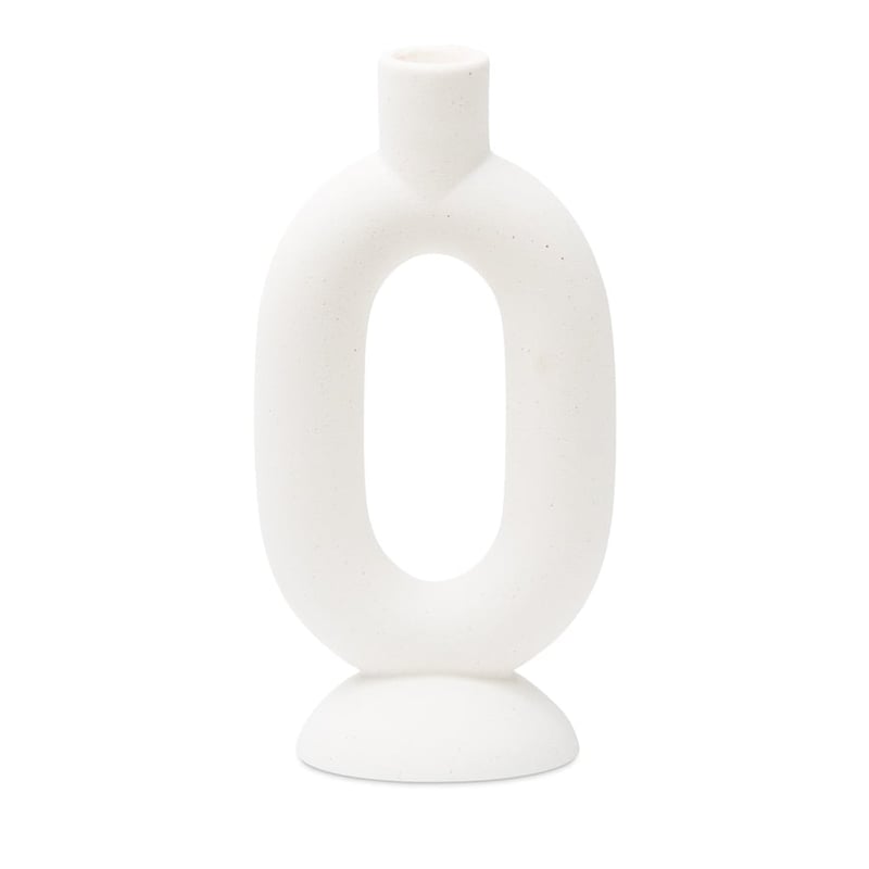Hydra White Oval Candle Holder