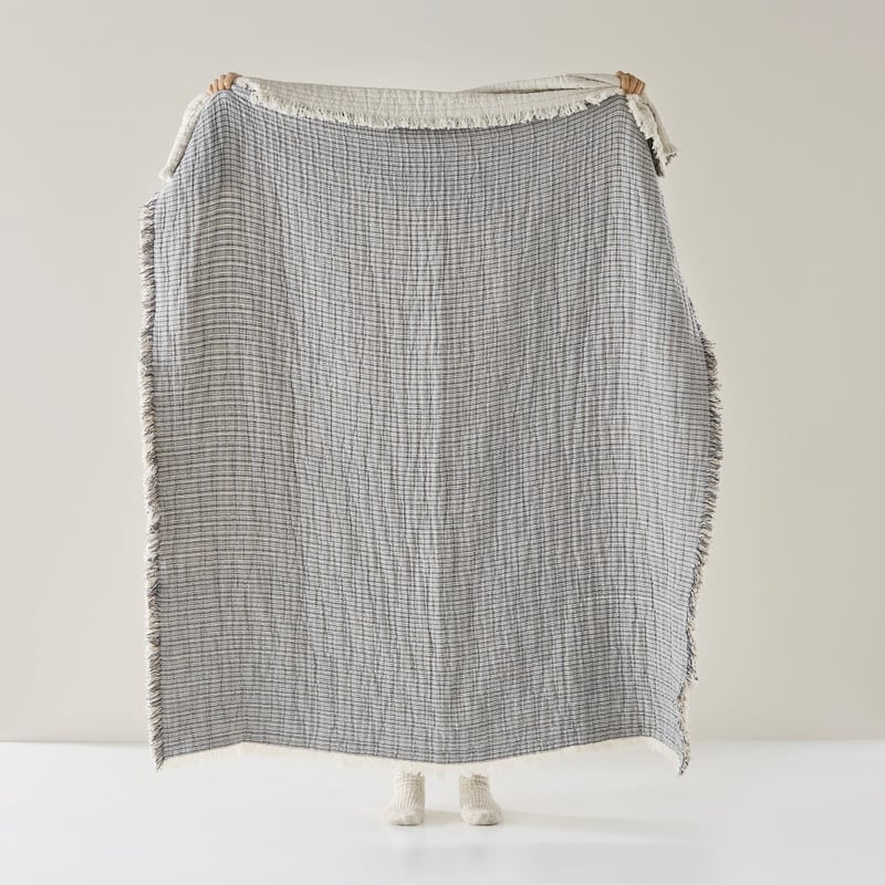 Lucas Blue Stripe Throw