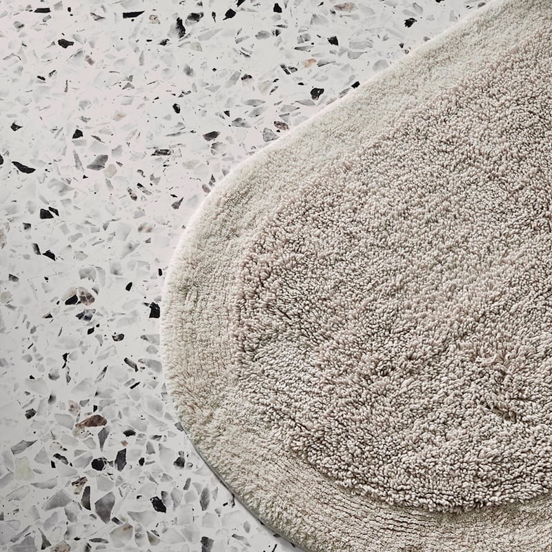 Nicola Beach Combed Cotton Oval Bath Mat