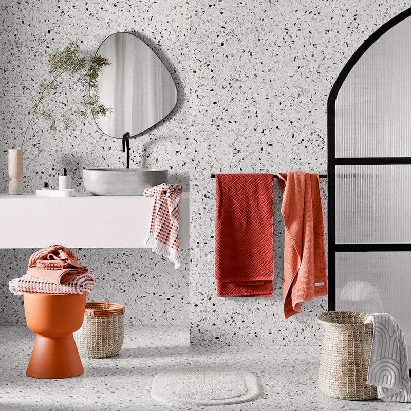 Nicola Beach Combed Cotton Oval Bath Mat