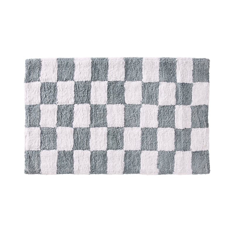Boston Check Sea Blue Bath Mat