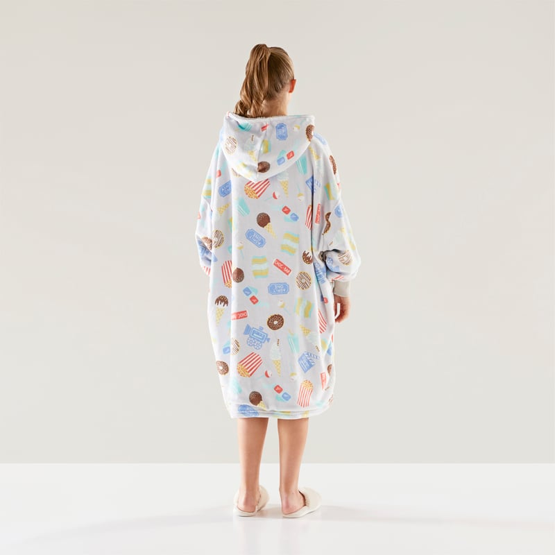 Teddy Grey Multi Movie Night Hooded Blanket