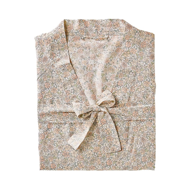 Cotton Soft Floral White Multi Printed Robe