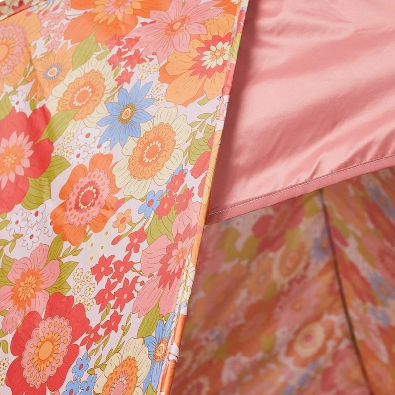 Pop Up Pink Retro Floral Beach Tent