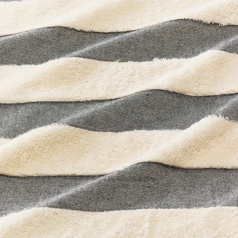 European Turkish Patara Black & Natural Beach Towel